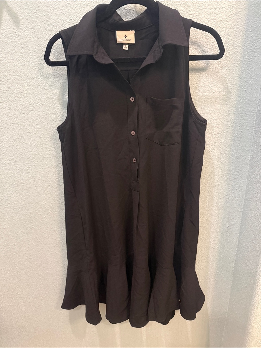 Tuckernuck Sleeveless Callahan Shirt Dress Black Large